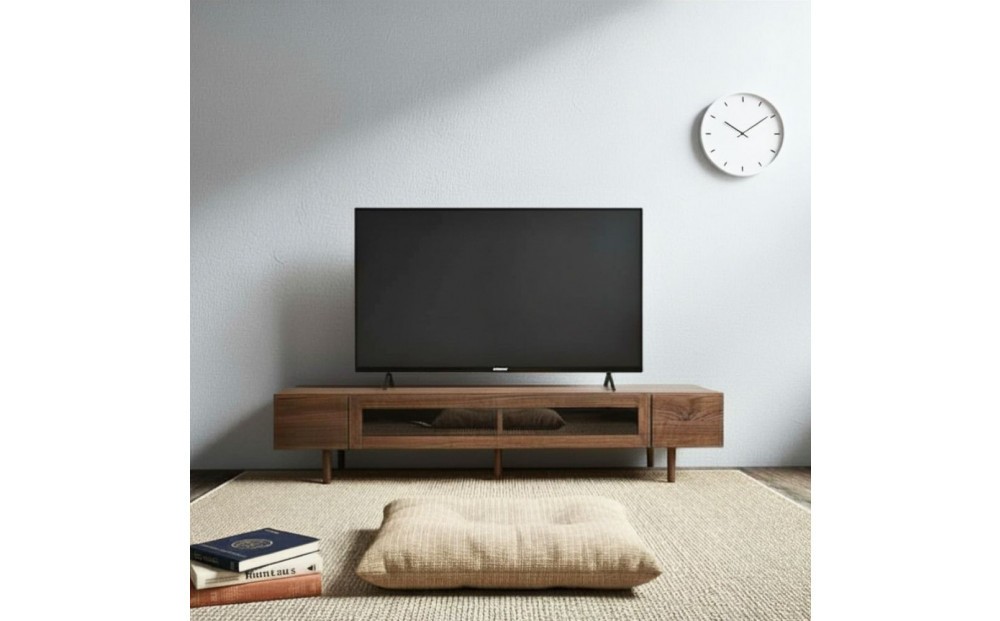 【カラー選択可】大川家具 幅180cm テレビボード ウォールナット/レッドオーク -fleuret-フルーレ