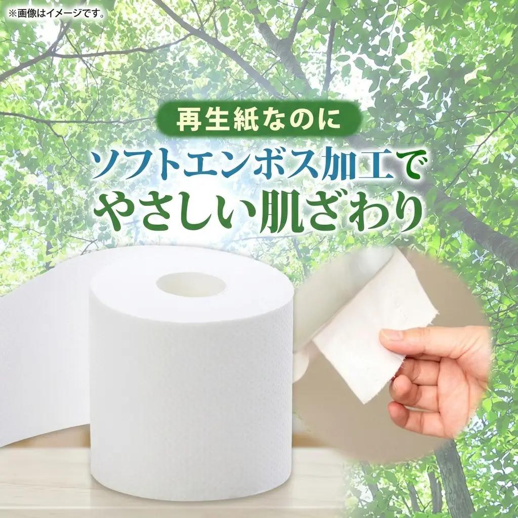 プリオール・ピコ トイレット ペーパー 1.5倍巻き ダブル 45m 12ロール 6パック 日本製 まとめ買い リサイクル 防災 常備品 トイレ トイレットペーパー 消耗品 日用品 備蓄 送料無料 北
