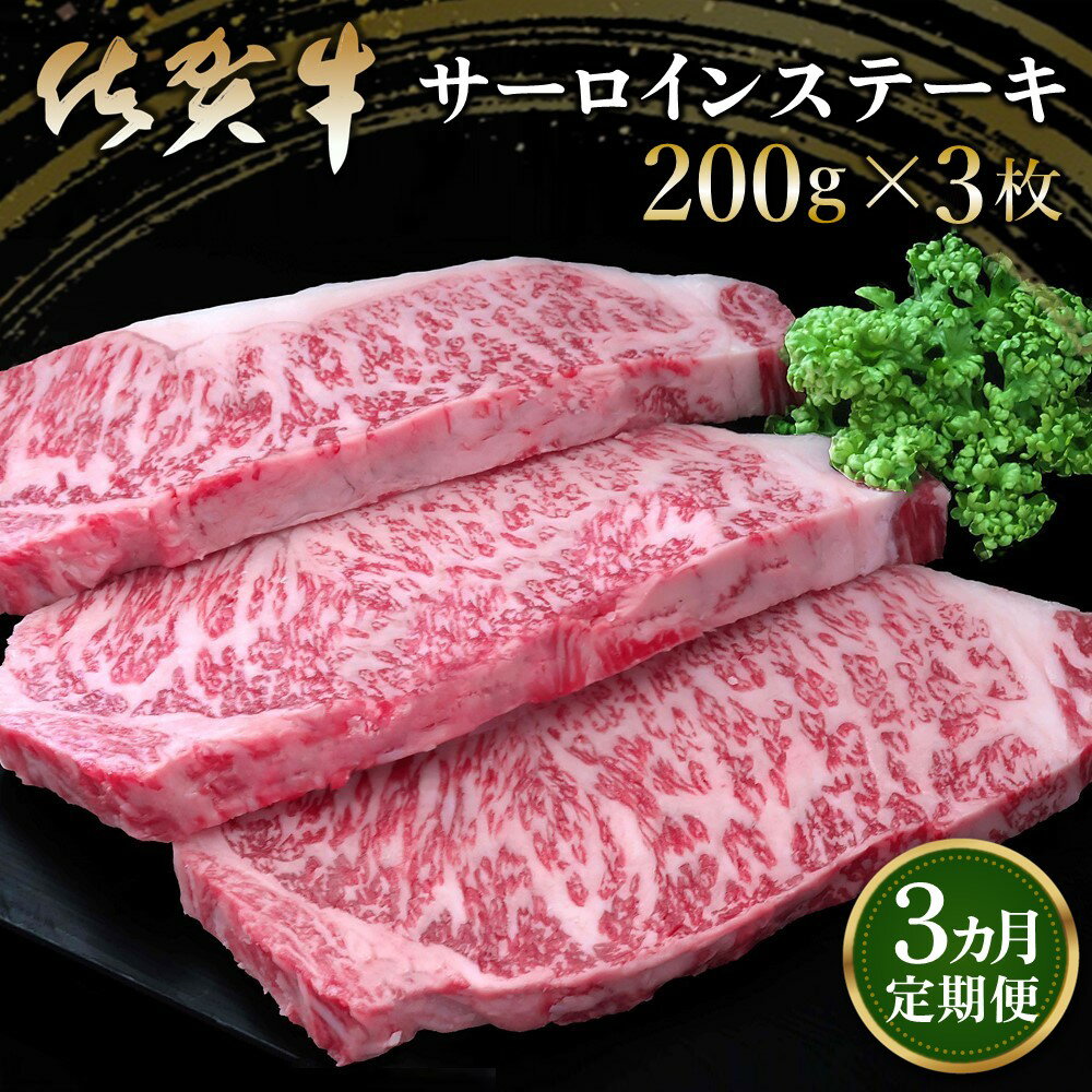 【ふるさと納税】【3カ月定期便】佐賀牛 サーロインステーキ 200g×3枚(計9枚)【佐賀牛 サーロインステーキ サーロイン ステーキ肉 濃厚 サシ 美味しい 絶品 やわらか クリスマス パーティー イベント お祝い ブランド肉 定期便 3か月定期】 I-R030311