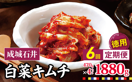 【 2026年9月末までの受付 】6回 定期便 白菜キムチ 【徳用】 470g×4セット 1880g 計約5.6kg| 成城石井 キムチ 大容量