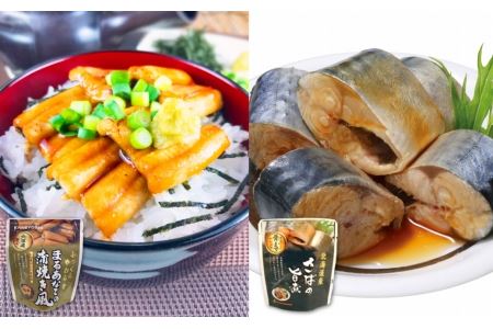 【年内配送可】あなご蒲焼き風＆さばの旨煮セット A-09103