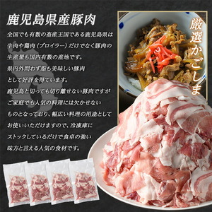 ＜数量限定＞《訳あり》鹿児島県産 豚小間切れ 1.5kg（250g×6P）切り落とし 小分け 個包装 冷凍 豚肉 切り落とし 訳あり ふるさと ランキング 人気 【まつぼっくり】matu-1601