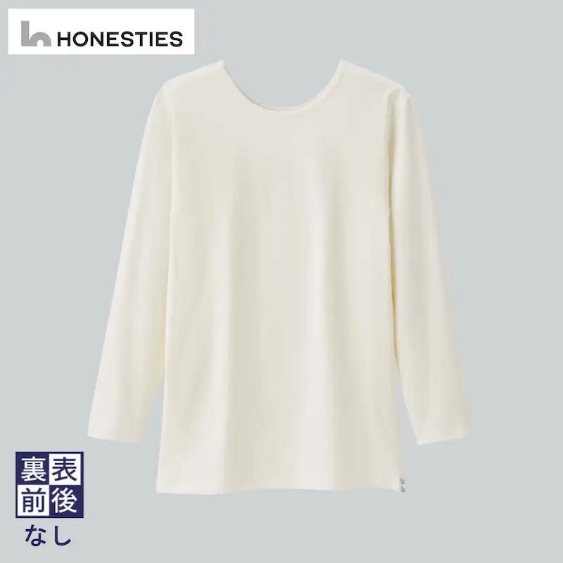 [MENS]裏表前後なし インナーTシャツ ＜長袖/綿PU＞ M(白) 3枚 メンズ