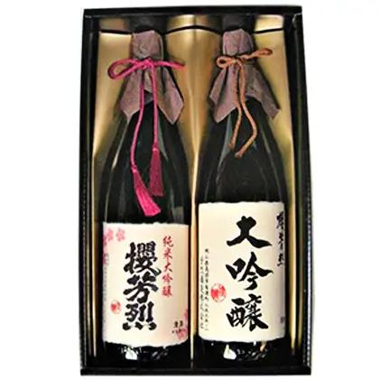 櫻芳烈 純米大吟醸と大吟醸セット（1，800ml×2本） お酒 日本酒 純米大吟醸酒 アルコール 