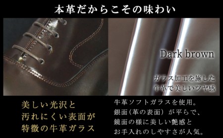 本革 ビジネスシューズ 革靴 紳士靴 6cmアップ シークレットシューズ No.1301 ダークブラウン 24.5cm