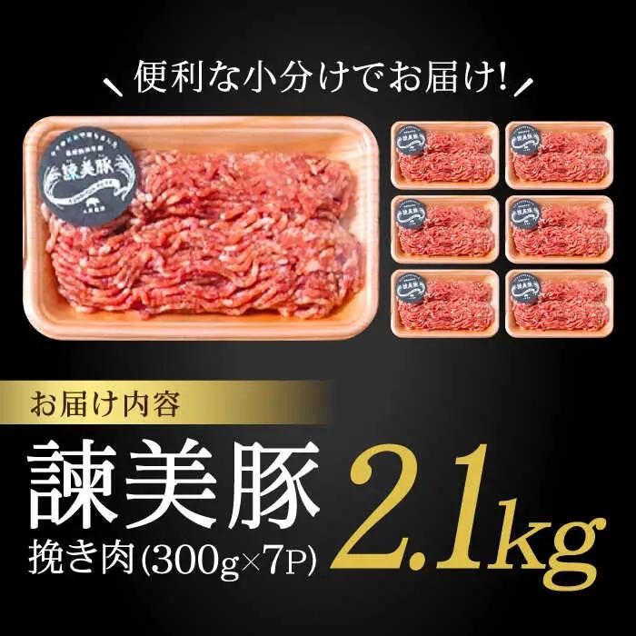 諫美豚ミンチ 2.1kg（300g×7P） 豚ミンチ AHAD088