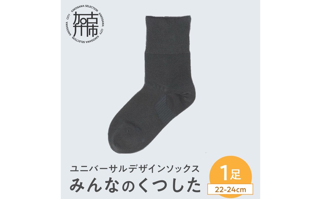 みんなのくつした 1足(22-24cm)【オックスフォードグレー】《 くつした 靴下 ソックス 加古川市 送料無料 》【169002T000_03】