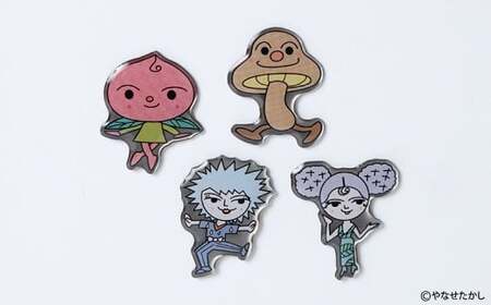 香美市イメージキャラクターピンバッジ（香北町4種セット） ピンバッジ バッジ やなせたかし やなせたかし先生デザイン 香美市限定 ふるさと納税限定 高知県 香美市