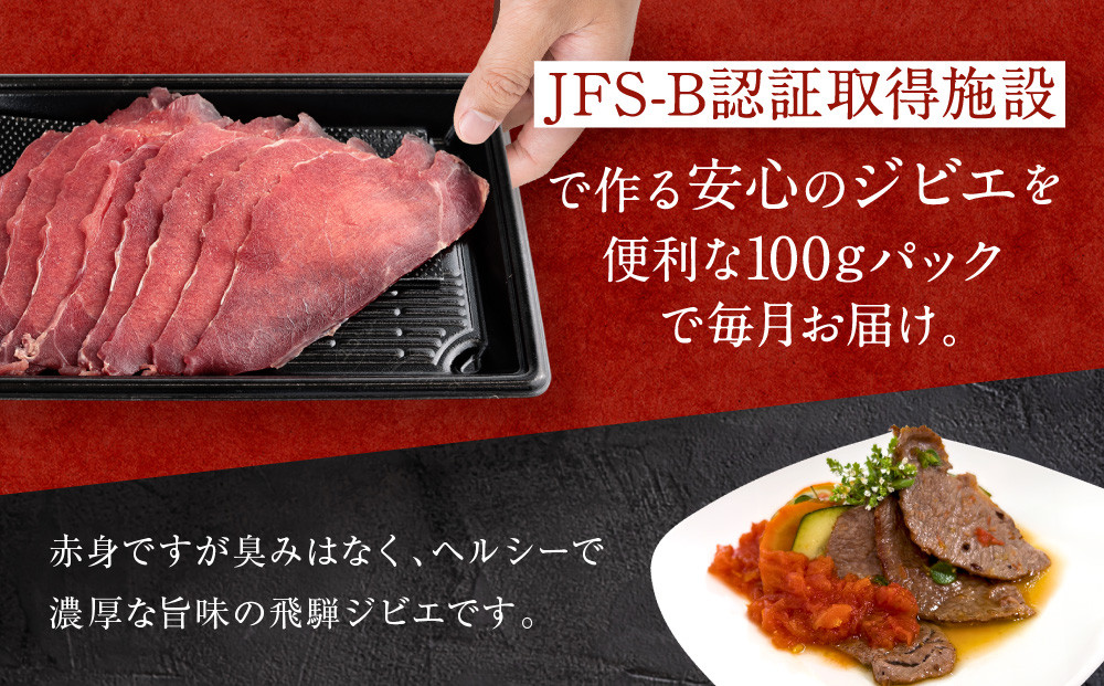 【定期便全12回】お家でジビエ♪ 猪モモ肉スライス（冷凍） 100g×3パック 毎月定期便 | 本格 ジビエ 料理 猪肉 ヘルシー 高タンパク 飛騨高山舞地美恵 SW101