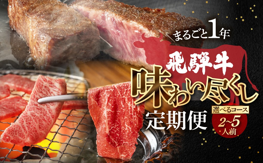 
                  【定期便 12回】飛騨牛まるごと1年味わい尽くし定期便（2～3人前）（3～5人前）菊の井 牛肉 牛 飛騨 ブランド牛 国産 ともさんかく もも モモ 赤身 霜降り 高級 ステーキ【冷凍】
                