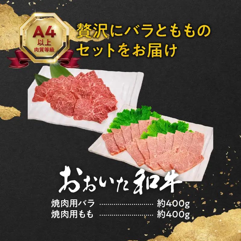 おおいた和牛バラ・もも焼肉用　合計約800ｇ A01119