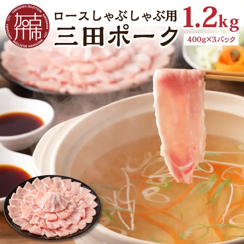 三田ポーク ロースしゃぶしゃぶ用 1.2kg(400ｇ×3パック)〈鍋 お鍋 豚肉 ふるさと納税 セット ロースしゃぶしゃぶ 小分け 豚しゃぶ しゃぶしゃぶ肉 お取り寄せ お取り寄せグルメ 送料無料〉【2401A00210】