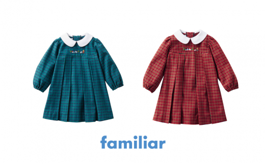 【ファミリア（familiar）】ワンピース 80・90サイズ／ 80cm・青系ファミリアチェック [№5771-7006]1362