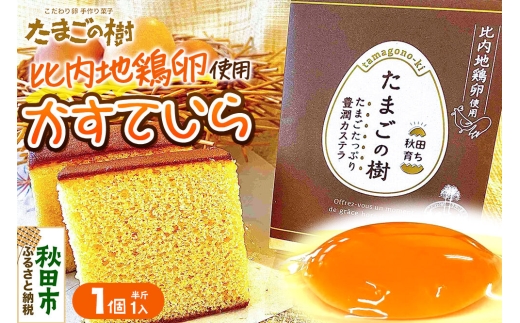 たまごの樹 かすていら（比内地鶏卵使用） 1個（半斤1入） [カステラ お菓子 菓子 スイーツ 比内地鶏卵 瀧田養鶏場]