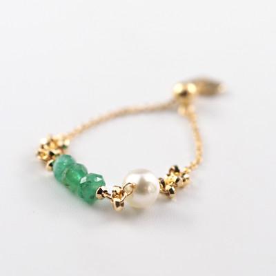 ふるさと納税 山梨県 【山梨県】【ジュエリー】K18 moss/モス チェーンリング |  | 01