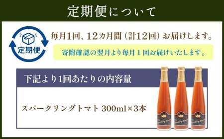 【12回定期便】 北海道サイダー スパークリングトマト 3本セット×12回 計36本 トマトジュース とまとジュース 炭酸 炭酸飲料 飲料 ドリンク スパークリング トマト とまと 北海道産 国産 サ