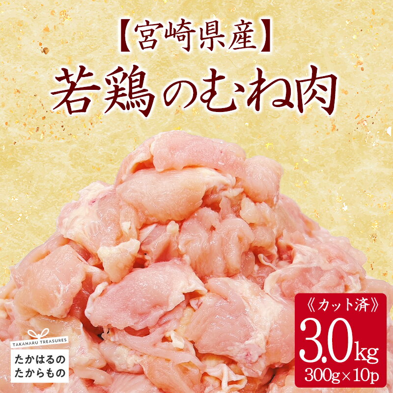 【ふるさと納税】宮崎県産 若鶏のむね肉3.0kg 小分け 冷凍 一人暮らし 送料無料 お肉 故郷納税 10000円 1万円 ワンストップ