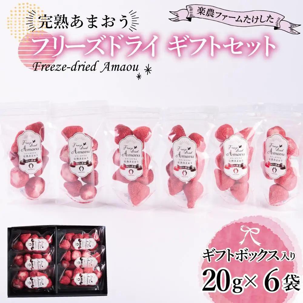 形も味もそのまま楽しめる！完熟あまおう【フリーズドライギフトセット】 (20g×6袋)