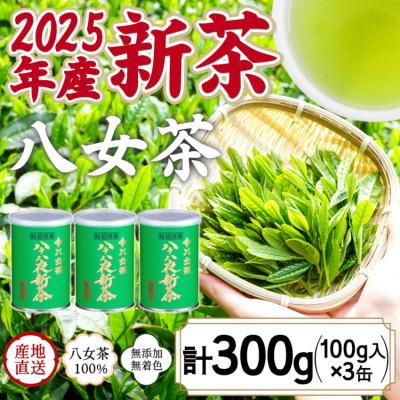 ふるさと納税 八女市 2025年産 八女茶 八十八夜新茶 産地の香りを閉じ込めたお茶の缶詰 100g×3缶
