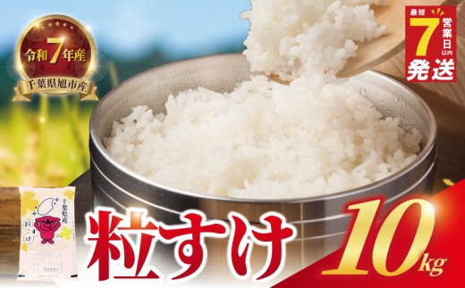 ＼最短7営業日以内発送／ 令和7年産 粒すけ 10kg 日時指定可 つぶすけ 精米 コメ お米 おこめ こめ ライス 白米 ご飯 ごはん 日時 指定 R7米 R7 7年産 令和7年産米 kome 2025 国産 千葉県産 備蓄 家庭用 送料無料 千葉県 旭市 有限会社髙野商店 tst004