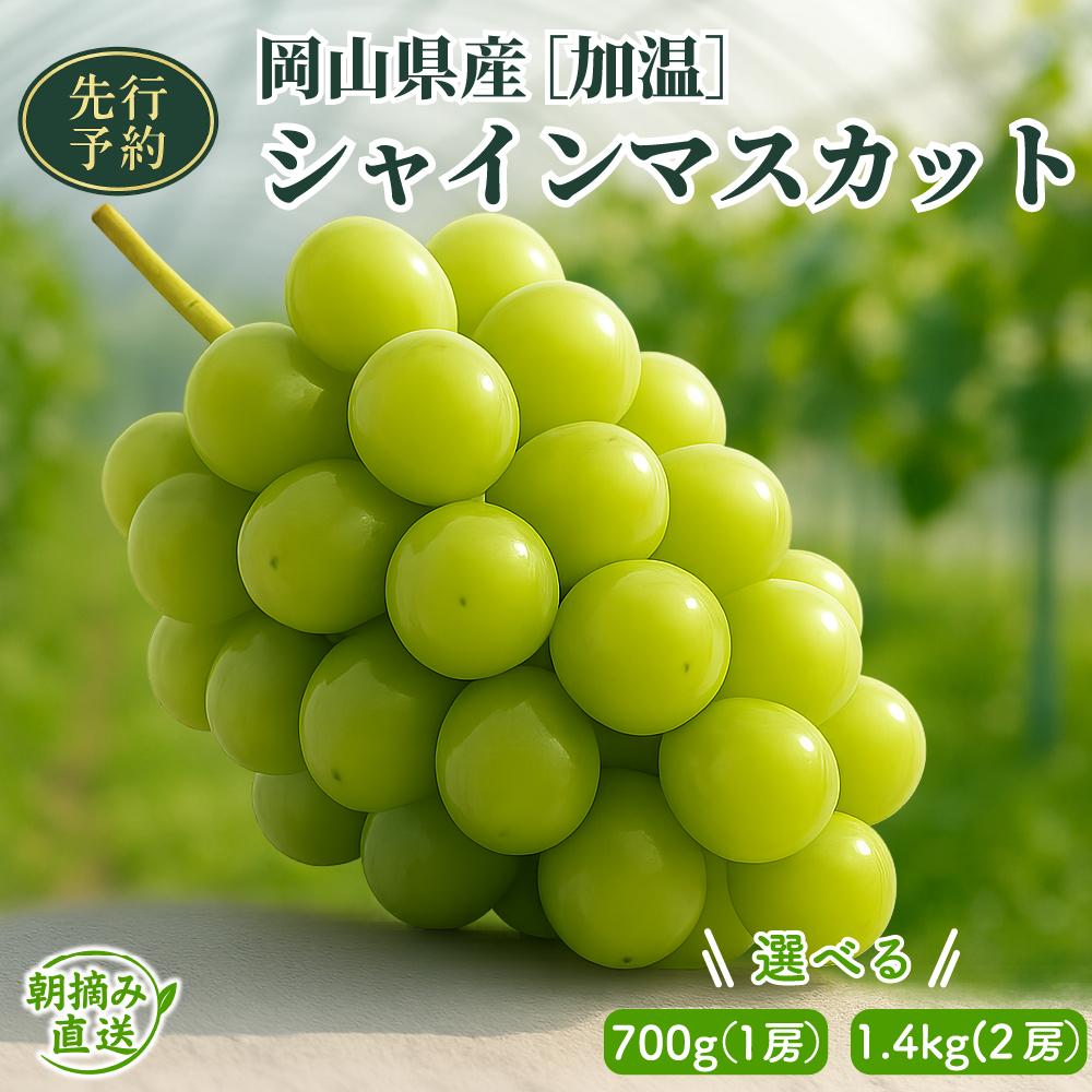【ふるさと納税】【2025年先行予約】［加温］岡山県産シャインマスカット 700g/1.4kg