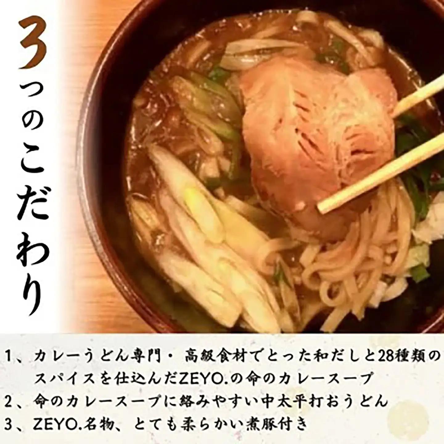 カレーうどん ZEYO.のカレーうどん 3人前 煮豚付