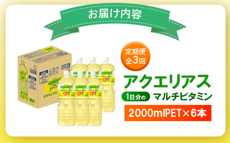 【定期便：全3回】アクエリアス 1日分のマルチビタミン　2LPET×6本【380087】_イメージ4
