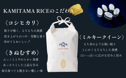 定期便 三品種 米 令和8年 10kg×3回 コメ こめ 萩産 KAMITAMA 定期便  10kg×3