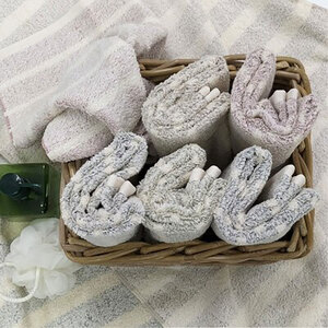 ＜フェイス4枚・バス2枚＞オーガニックコットンタオルセット　かすみGR