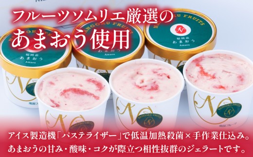 ＜定期便・全12回＞福岡産 あまおう ジェラート 100ml×6個 | いちご 濃厚 果汁 高級 アイス デザート スイーツ