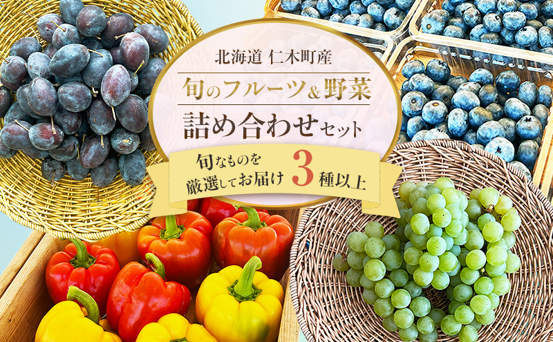 2026年7月下旬発送 ［ 旬のフルーツ＆野菜詰め合わせ 3種以上 ］【 ぶどう プルーン ブルーベリー パプリカ きゅうり なす ピーマン ミニトマト 野菜 果物 フルーツ 新鮮 北海道産 仁木町産 北海道野菜 】[株式会社NATICA]