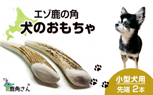 
鹿の角 エゾシカ 犬のおもちゃ 『鹿角さん』 小型犬用　先端　2本セット
