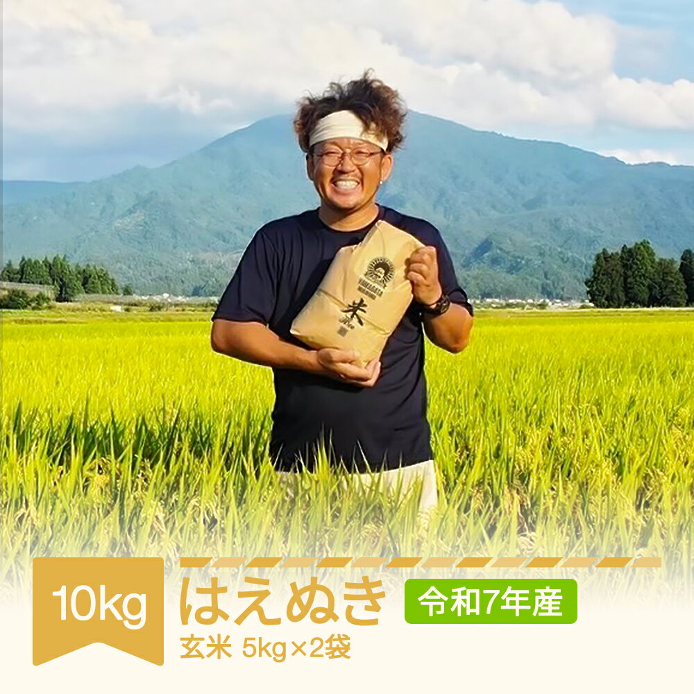 【ふるさと納税】【先行予約】 新米 米 10kg はえぬき 玄米 令和7年産 2025年産 山形県村山市産 送料無料※沖縄・離島への配送不可 mu-hagxa10