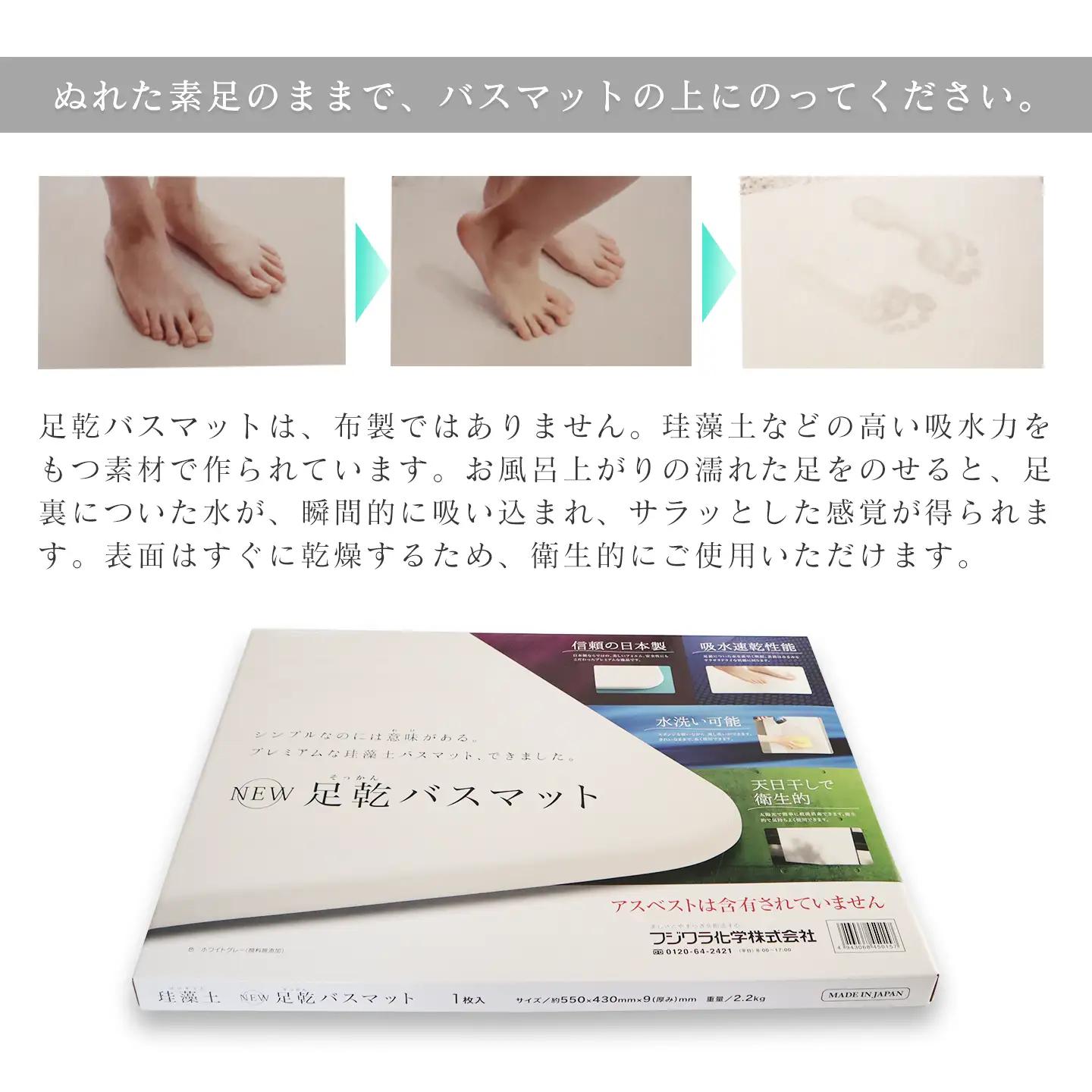 NEW 足乾（そっかん）バスマット_レギュラーサイズ｜ 珪藻土 マット