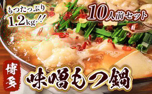 もつ鍋 博多味噌もつ鍋 10人前 セット [MEAT PLUS 福岡県 宇美町 um40azp010016] モツ鍋 もつなべ 福岡 博多 鍋