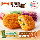 【ふるさと納税】北海道 コロッケ じゃがいも畑 野菜 20個 × 2袋 計 40個 野菜コロッケ じゃがいも 冷凍 冷凍食品 惣菜 弁当 おかず 揚げ物 セット グルメ 大容量　【 北海道 赤平市 冷凍コロッケ 揚げるだけ 時短 】