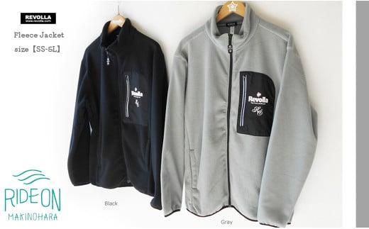 005-104　【ブラック・L】ポケットロゴ　フリースジャケット　男女兼用