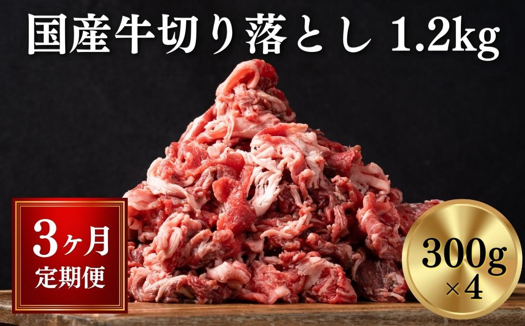 
【定期便/3ヶ月】《格之進》岩手県産 牛肉 切り落とし 1.2kg×3回お届け 【 冷凍 小分け 料理 家計応援 岩手 一関市 】
