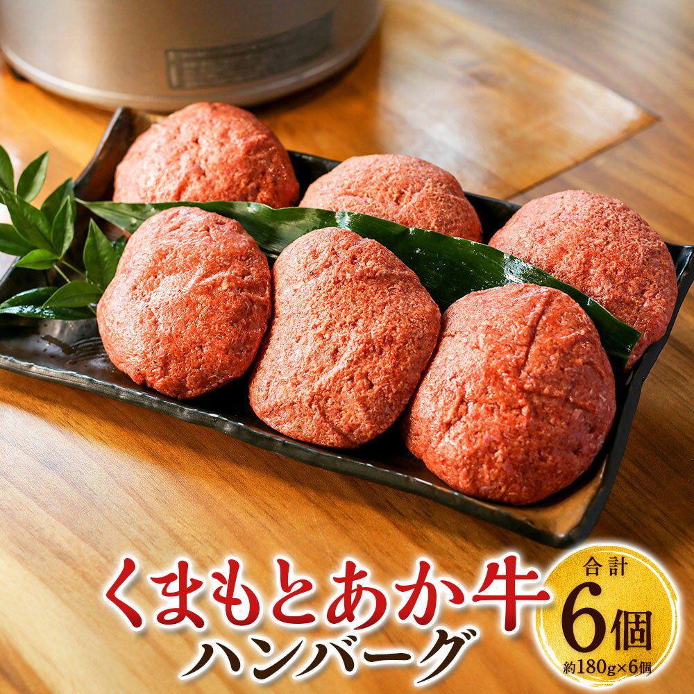 【ふるさと納税】くまもとあか牛 ハンバーグ 6個入り 計約1080g（約180g×6個）肉 お肉 牛肉 牛肉100％ 惣菜 冷凍 国産 九州 熊本県 送料無料