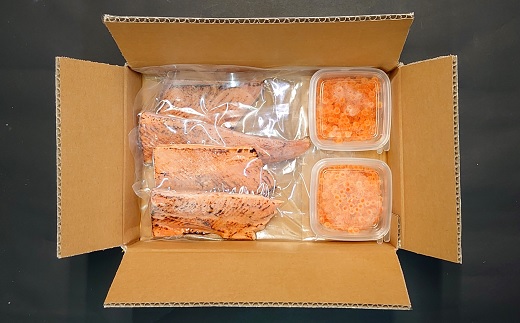 北海道産お刺身用炙りサクラマス(200g)と網元の塩いくら(60g×2P)[01-1018]