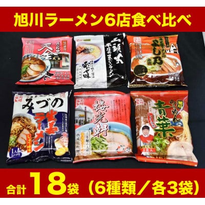 【18袋セット】旭川ラーメン6店食べ比べ(乾燥麺)_01550【1155517】