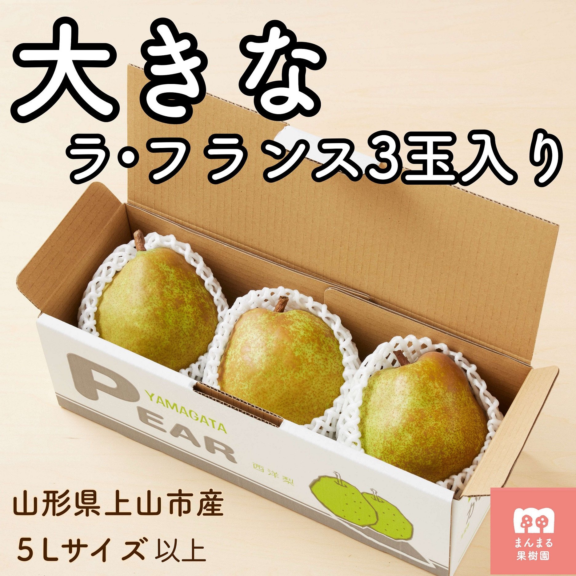 
            西洋梨（ラ・フランス）３玉　大玉　特秀品　0055-2518
          