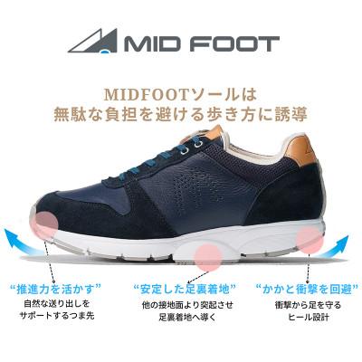 ふるさと納税 大和郡山市 ミッドフット 26.5cm NAVY(ネイビー) レザースニーカー 紳士靴 牛革 MF001JM |  | 02