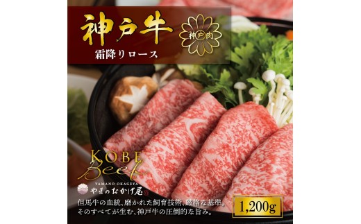 神戸牛 しゃぶしゃぶ すき焼き 霜降りロース 1.2㎏ AG010 神戸牛 神戸ビーフ 神戸beef 但馬牛 和牛 黒毛和牛 国産牛 牛肉 お肉 すき焼き しゃぶしゃぶ 肩ロース 【AS36G4】