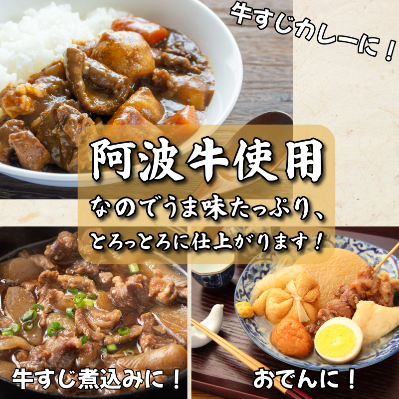 牛すじ ボイル 600g（300g×2P）冷凍 国産 黒毛和牛 阿波牛 和牛 牛肉 牛すじ煮込み カレー おでん 下処理済 小松島市