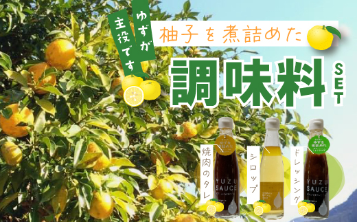26-353．四万十ゆずの調味料セット（焼肉のタレ・ドレッシング・シロップ）