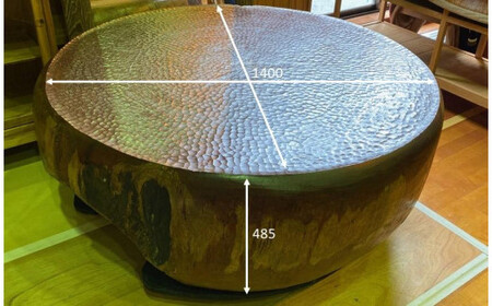 【1点限り】『秦心工房』ブビンガかたまりテーブル＜配送不可：北海道・沖縄・離島＞ 工芸品 手作り ハンドメイド 手仕事 手彫り テーブル インテリア 貴重 ブビンガ 家具 職人技 福岡県 八女市 11