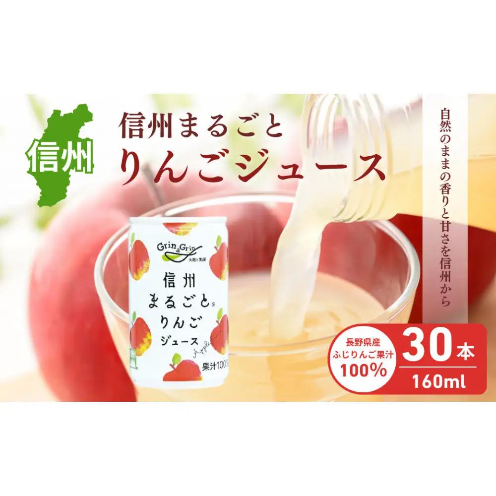 信州まるごとりんごジュース 160g×30本入 リンゴ ジュース りんご 林檎 果汁100 果実飲料 缶 誕生日 バースデー お土産 ギフト 行事 プレゼント 贈答 30本 長野市 長野県 |  リンゴ ジュース りんご 林檎  果汁100% ギフト プレゼント 人気 おすすめ ドリンク 缶  送料無料  長野県 長野市 信州 信濃 ふるさと納税