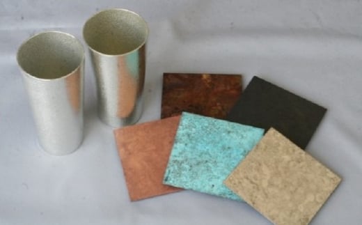 ビアカップ2個/Copper Coastert5枚 タンブラー 錫 セット 高岡銅器 日本製 ビールグラス 酒器 コップ コースター おしゃれ ギフト 贈り物 プレゼント [№5616-0066]