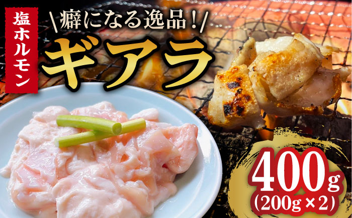 
塩ホルモン ギアラ(第四の胃袋)200g×2パック 総計400g 大村市 塩ホルモンろくめい [ACAO001]
